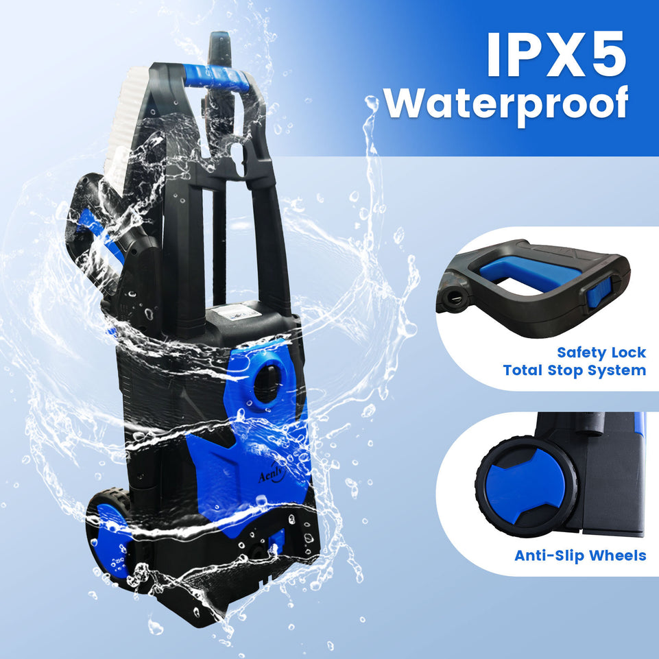 Electric High-pressure Cleaning Machine, Electric Powerful Cleaning Machine With Rotating Nozzle, 3200 PSI Maximum 2.2 GPM High-pressure Cleaning Machine, With Foam Monitor, Powerful Cleaning Machine
