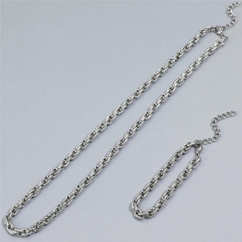 Twist Lozenge Titanium Steel Bracelet Couples Bracelet