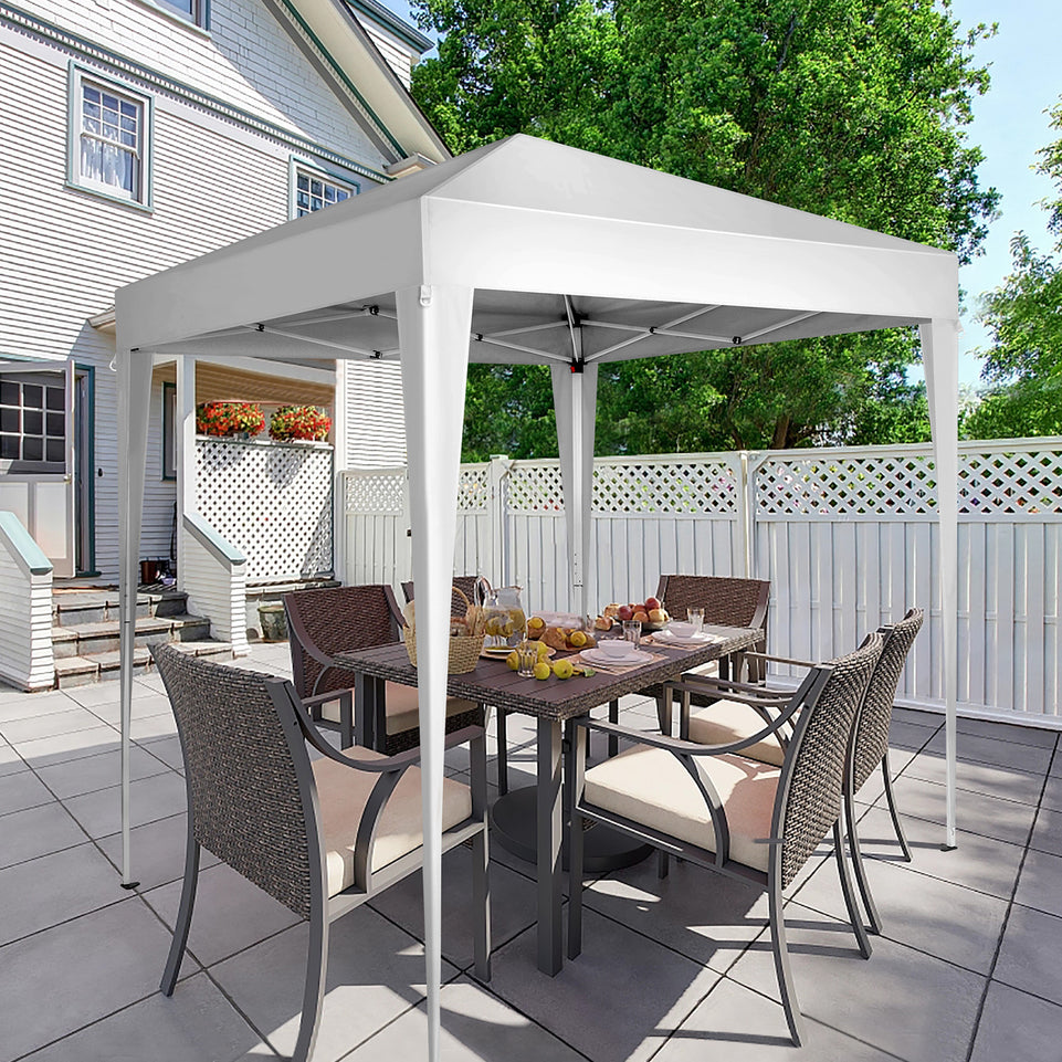6.5x6.5ft White, No Surrounding Cloth, Folding Shed Oxford Cloth Sprayed Iron Pipe Portable