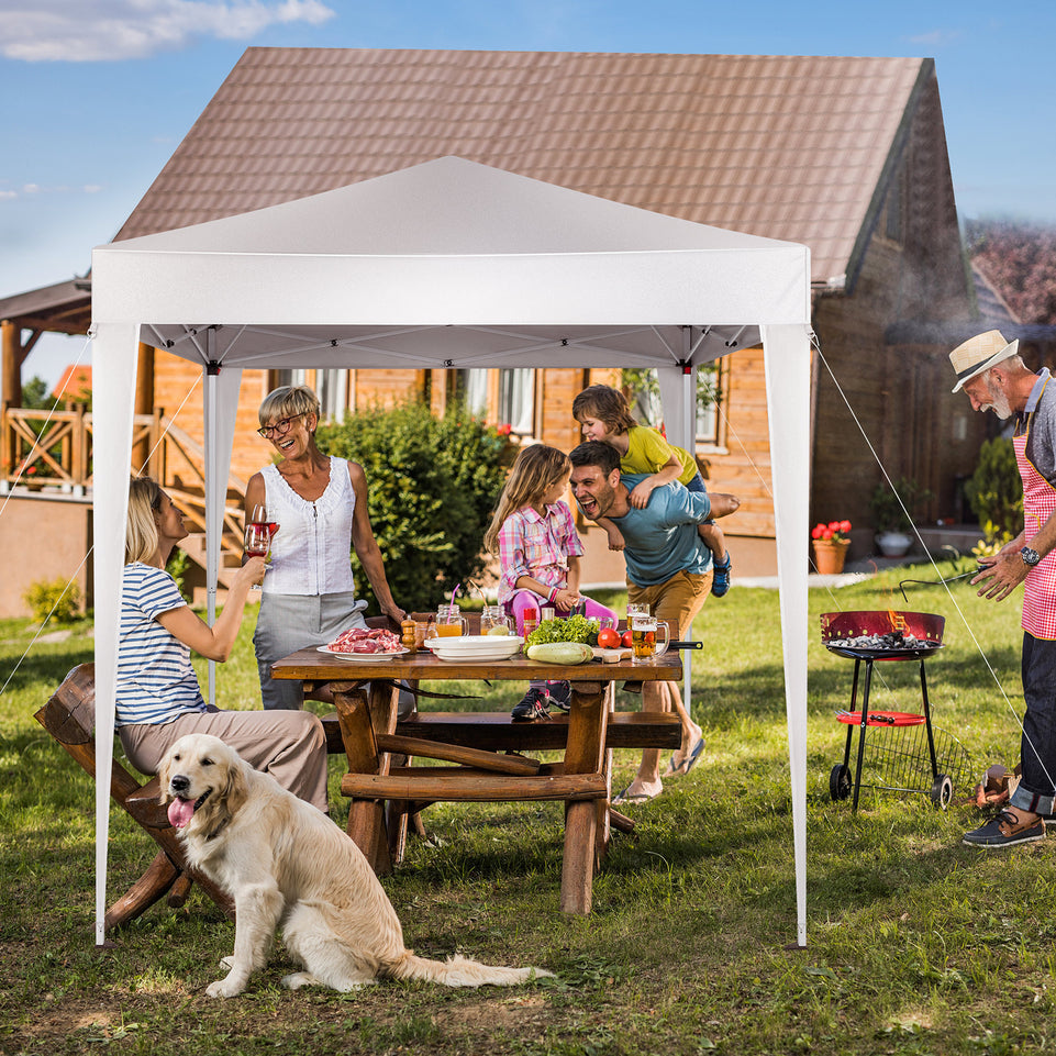 6.5x6.5ft White, No Surrounding Cloth, Folding Shed Oxford Cloth Sprayed Iron Pipe Portable