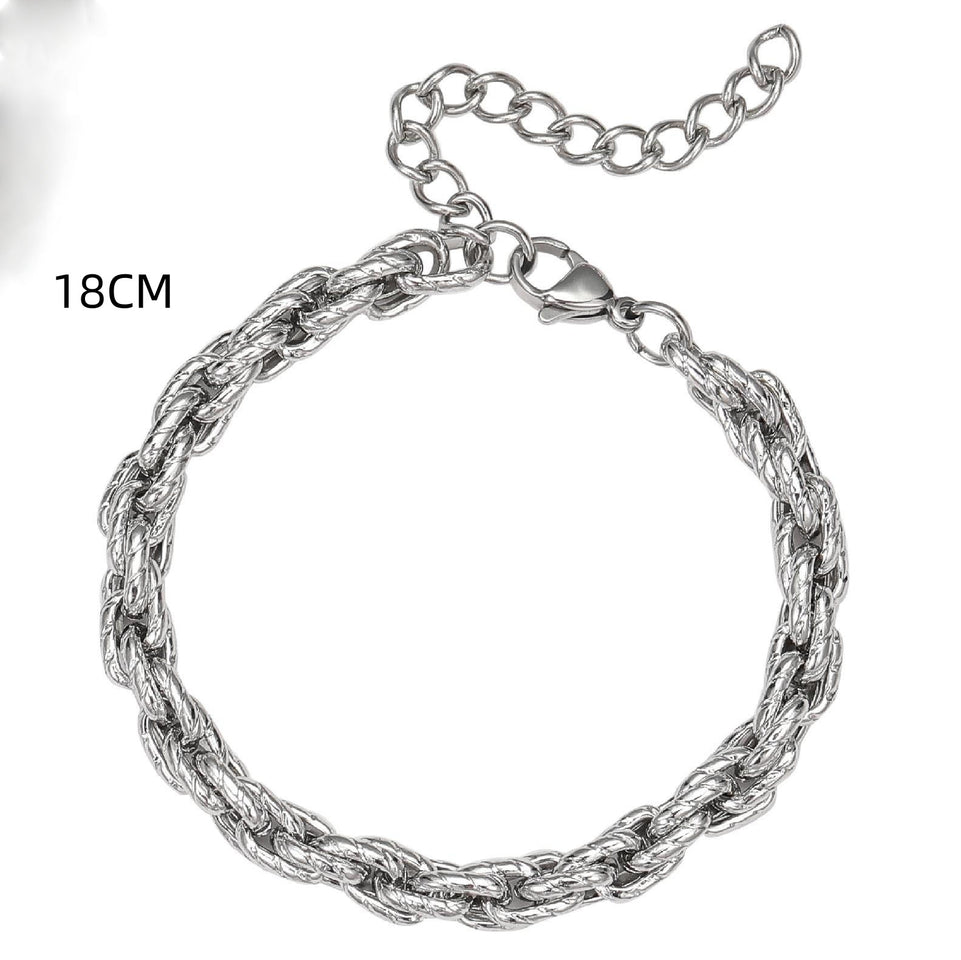 Twist Lozenge Titanium Steel Bracelet Couples Bracelet